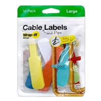 Wrap n Strap Large, Multi-Color (10-Pack) Write On Cord Labels, Wire Labels, Cable Tags and Wire Tags for Cable Management and Identification for Electronics, Computers and More