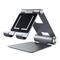 Satechi R1 Aluminum Multi-Angle Foldable Tablet Stand - Compatible with 2020/2018 iPad Pro, 2020 iPad Air, iPhone 12 Pro Max/12 Mini/12, 11 Pro Max/11 Pro, Xs Max/XS/XR/X, 8 Plus/8 (Space Gray)
