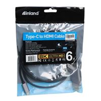 Inland USB Type-C Male to HDMI Male (Aluminum) - 6ft.