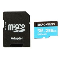 Micro Center Performance 256GB microSDXC Card UHS-I Flash Memory Card Class 10 U3 V30 A2 Micro SD Card with Adapter