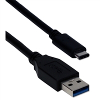 QVS USB 3.1 (Gen 1 Type-A) Male to USB 3.1 (Gen 1 Type-C) Male Cable 3.3 ft. - Black