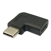 QVS USB-C 3.2 (Gen 2 Male) to USB-C 3.2 (Gen 2 Female) Right Angle Adapter - Black