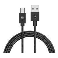 LAX Gadgets USB Type-C to USB 2.0 (Type-A) Braided Charge/ Sync Smartphone Cable 10 ft. - Black