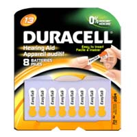 Duracell Hearing Aid battery # 13, 8 pack