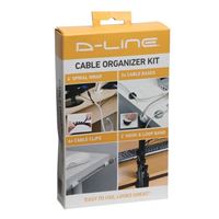 D-Line Cable Organizer Kit incl. Wrap, Clips, Bands & Bases - White