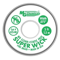 MG Chemicals No-Clean Super Solder Wick - 5'x0.075&quot; #3 Green