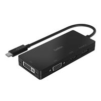 Belkin Multiport USB-C Adapter (USB-C Video Adapter w/VGA, DVI, 4K HDMI, 4K DisplayPort) Connect Your USB-C Laptop to Any Display (AVC003btBK)