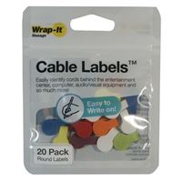 Wrap-It Cable Labels 20 pack Round - Multi Color