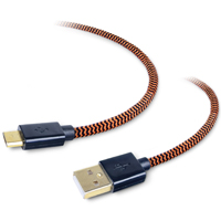Tough Tested Micro USB Male to USB 2.0 (Type-A) Male Durable Cable 6 ft. - Orange/Black