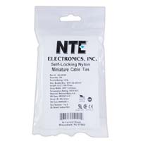 NTE Electronics Nylon Cable Ties 4 Inch Natural 100 pack