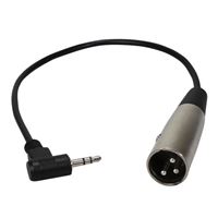 QVS 3.5mm Male Right-Angle to XLR Male Stereo Audio Conversion Cable - 1 foot