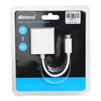 Inland USB 3.1 (Type-C) Male to DVI-I Female Adapter - White