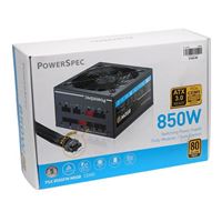 PowerSpec 850W Power Supply 80 Plus Gold Certified Fully Modular ATX...