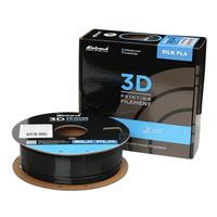 Inland 1.75mm Black Silk PLA 3D Printer Filament - 1kg Spool (2.2 lbs)