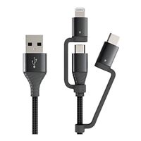 Inland Universal Cable (3-in-1 USB Type-C, Lightning, Micro-USB Charging Cable) Charge