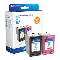 Dataproducts Remanufactured HP 67 Black and HP 67 Tricolor Ink Cartridge 2-Pack