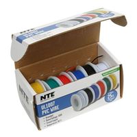NTE Electronics Wire Assortment Kit UL1007 PVC 22AWG Stranded - 6 Colors - 25 ft Each Color