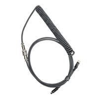 Azio Coiled Type-C Cable with Spiral Paracord Aviation Connector (Gray)
