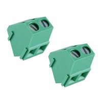 NTE Electronics Terminal Block Eurostyle 2 Pole 5.00mm Pitch 300V 20A PC Mount Terminals 24-12awg Wire Range - 2 Pack