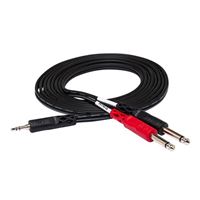 Hosa Technology Stereo Mini (3.5mm) Male to 2 Mono 1/4&quot; Male Insert Y-Cable - 10 ft.