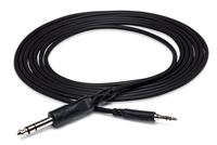 Hosa Technology Stereo Mini Male to 1/4&quot; Mono Male Cable - 5'