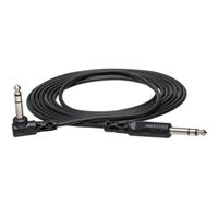 Hosa Technology Stereo Right-Angle 1/4&quot; Male Phone to Straight 1/4&quot; Male Phone TRS Cable - 5 ft.