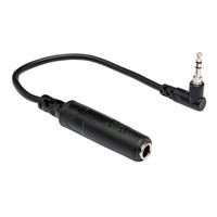 Hosa Technology Stereo Mini Angled Male to Stereo 1/4&quot; Female Headphone Extension Cable - 6 in.