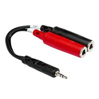Hosa Technology Stereo Mini Male to 2 x 1/4&quot; Mono Female Cable - 6 in.