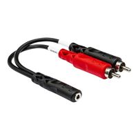 Hosa Technology Stereo Mini Female to 2 RCA Male Y-Cable - 6 in.