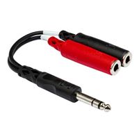 Hosa Technology Stereo 1/4&quot; Male to 2 1/4&quot; Mono Female Cable - 6 in.