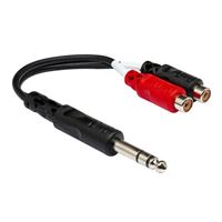 Hosa Technology Stereo 1/4&quot; Male to 2 RCA Female Y-Cable - 6 in.
