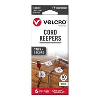 VELCRO Cord Keepers 2 5/8in x 1 1/8in. (White) - 10 Count