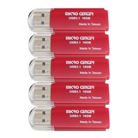 Micro Center 16GB SuperSpeed USB 3.1 (Gen 1) Flash Drive - Red (5 Pack)