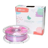 Cookiecad 1.75mm PLA Silk 3D Printer Filament Dual Color Color 1.0 kg (2.2 lbs.) Spool - Unicorn (Pink/Blue/Purple)