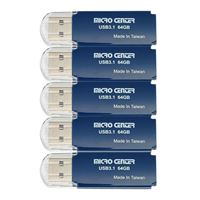 Micro Center 64GB SuperSpeed USB 3.1 (Gen 1) Flash Drive - Blue (5 Pack)