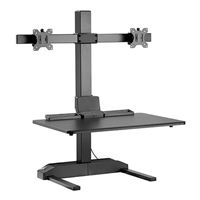 Inland Electric Sit-Stand Desk Converter with Dual Monitor Mount