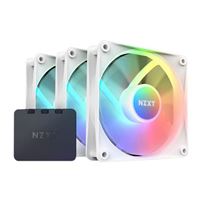 NZXT F120 RGB Core Fluid Dynamic Bearing 120mm Case Fan - White 3 Pack