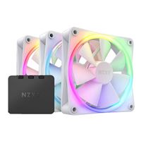NZXT F120 RGB Fluid Dynamic Bearing 120mm Case Fan - White 3 Pack