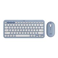 Logitech K380 + M350 Wireless Keyboard and Mouse Combo - Slim Portable Design (Blue)