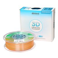 Inland 1.75mm PLA Silky 3D Printer Filament Triple Color 1.0 kg (2.2 lbs.) Spool - Mystic (Orange Blue Green)