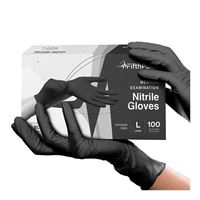 Fifthpulse Nitrile Gloves (Black) - 100 Pack