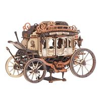 Robotime ROKR Stagecoach Mechanical Music Box 3D Wooden Puzzle
