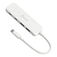 j5create Eco-Friendly USB Type-C to 4-Port Type-C & Type-A Gen 2 Hub - White