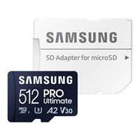 Samsung 512GB PRO Ultimate microSDXC U3/V30/A2 Flash Memory Card with Adapter