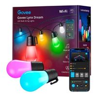 Govee Wi-Fi Bluetooth Smart String RGB Bulbs - 48 feet