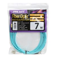 PPA LC to ST Multimode Fiber Duplex Armored Patch Cable 23 ft. - Aqua