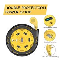  XBA 10FT Retractable Cord Reel Surge Protector AC & 3 USB