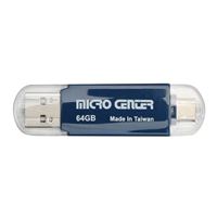 Micro Center 64GB Dual SuperSpeed USB 3.2 (Gen 1) Flash Drive - Blue