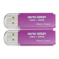 Micro Center 256GB SuperSpeed USB 3.1 (Gen 1) Flash Drive - Purple (2 Pack)