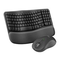 Logitech Wave Keys MK670 Combo Ergonomic Wireless Keyboard and Mouse - Graphite